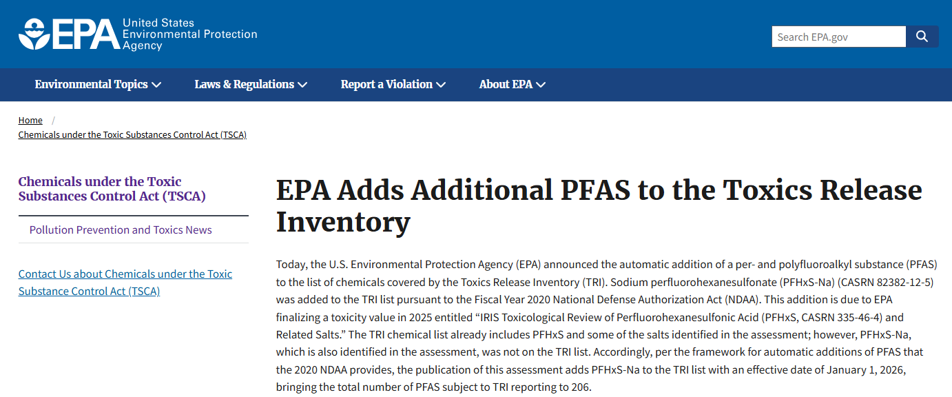 美国EPA官网网站